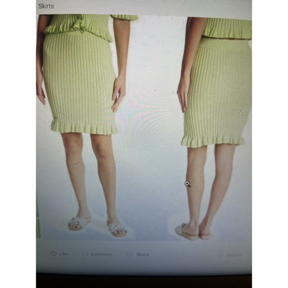 NWT Womens BCBGeneration Size M Color Lime Ribbed Sweater Pencil Skirt - Picture 1 of 6